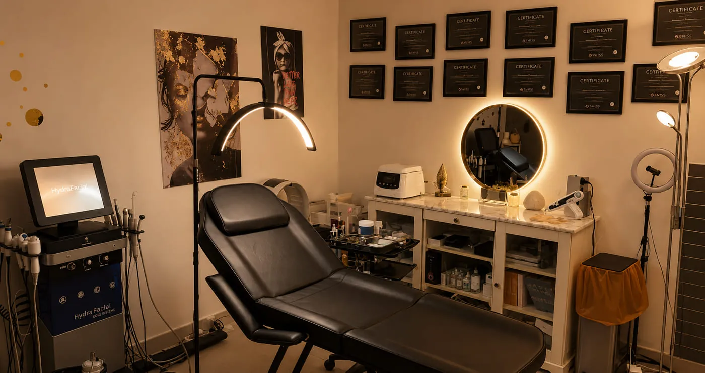 The treatment room at Roniya Aesthetic Clinic in Oldbury